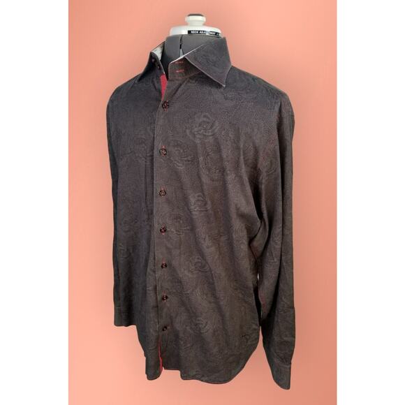 Georg Roth Los Angeles Mens Button Shirt SZ Large Button Front Long Sleeve Gray - Picture 3 of 9